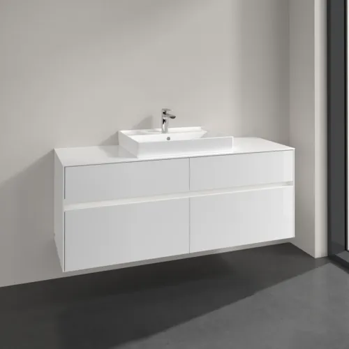 VILLEROY BOCH Toaletní skříňka Collaro, s osvětlením, 4 výsuvy, 1400 x 548 x 500 mm, lesklá bílá / lesklá bílá #C084B0DH, obrázek 2