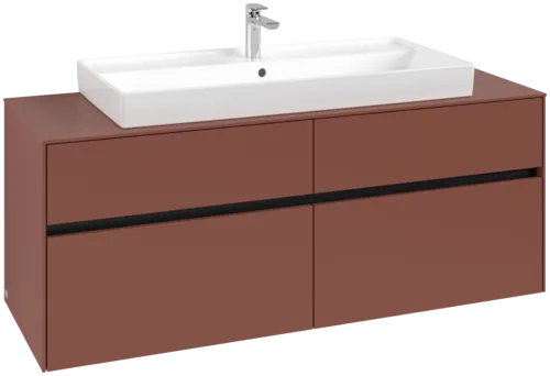 VILLEROY BOCH Toaletní skříňka Collaro, 4 výsuvy, 1400 x 548 x 500 mm, Vínově červená / Vínově červená #C09200AH