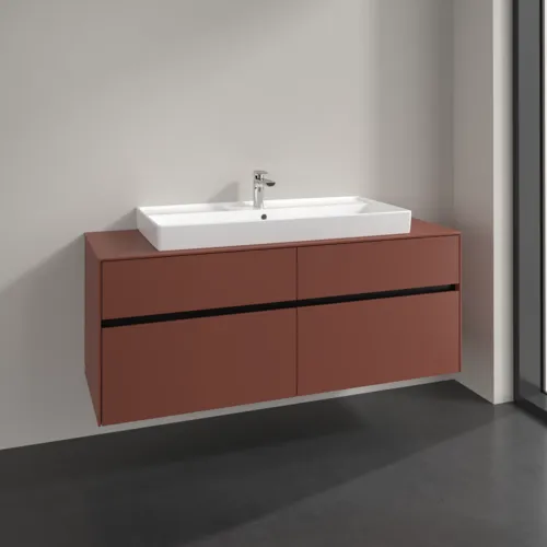 VILLEROY BOCH Toaletní skříňka Collaro, 4 výsuvy, 1400 x 548 x 500 mm, Vínově červená / Vínově červená #C09200AH, obrázek 2