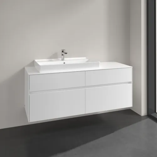 VILLEROY BOCH Toaletní skříňka Collaro, 4 výsuvy, 1400 x 548 x 500 mm, bílá matná / bílá matná #C08900MS, obrázek 2