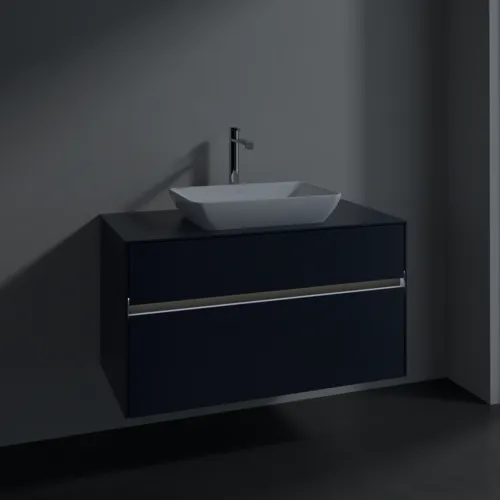 VILLEROY BOCH Collaro toaletní skříňka, s osvětlením, 2 výsuvy, 1000 x 548 x 500 mm, Marine Blue / Marine Blue #C109B0VQ, obrázek 5