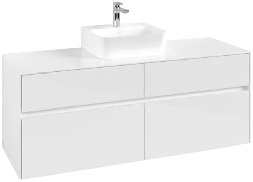 VILLEROY BOCH Toaletní skříňka Collaro, 4 výsuvy, 1400 x 548 x 500 mm, lesklá bílá / lesklá bílá #C10000DH