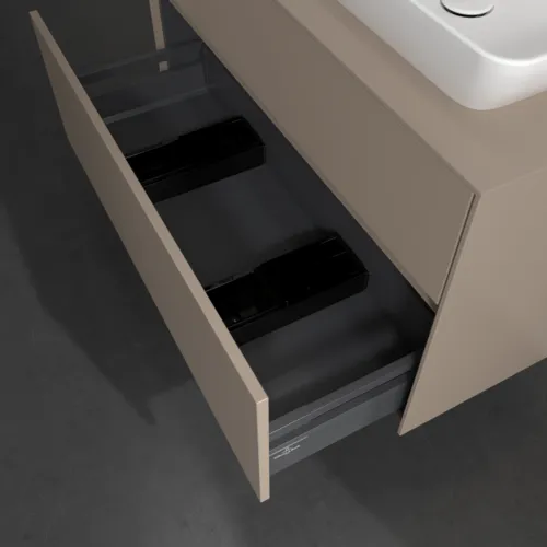VILLEROY BOCH Toaletní skříňka Collaro, 2 výsuvy, 1000 x 548 x 500 mm, taupe / taupe #C11100VM, obrázek 6