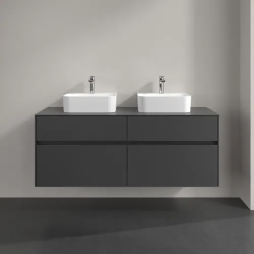 VILLEROY BOCH Toaletní skříňka Collaro, 4 výsuvy, 1400 x 548 x 500 mm, grafitová / grafitová #C10300VR, obrázek 3