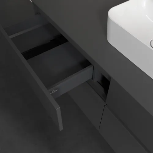 VILLEROY BOCH Collaro toaletní skříňka, s osvětlením, 4 výsuvy, 1400 x 548 x 500 mm, Grafit / Grafit #C100B0VR, obrázek 8