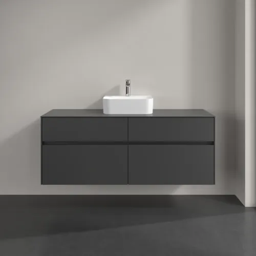 VILLEROY BOCH Collaro toaletní skříňka, s osvětlením, 4 výsuvy, 1400 x 548 x 500 mm, Grafit / Grafit #C100B0VR, obrázek 3