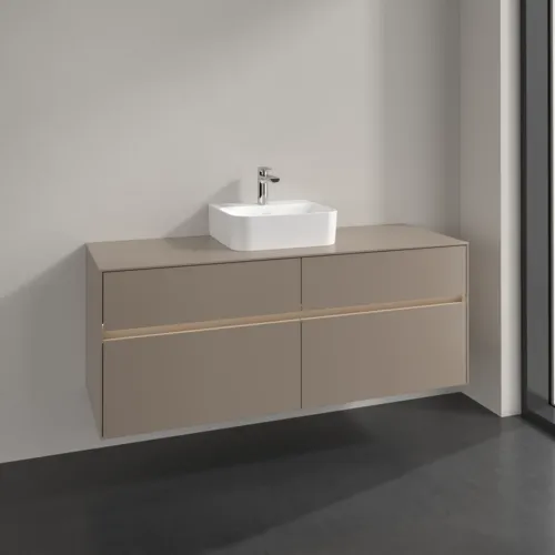 VILLEROY BOCH Toaletní skříňka Collaro, s osvětlením, 4 výsuvy, 1400 x 548 x 500 mm, taupe / taupe #C100B0VM, obrázek 2