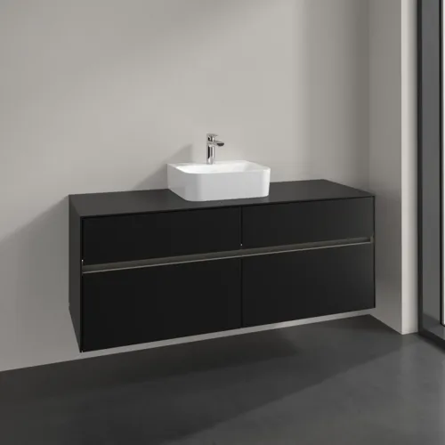 VILLEROY BOCH Toaletní skříňka Collaro, s osvětlením, 4 výsuvy, 1400 x 548 x 500 mm, Volcano Black / Volcano Black #C100B0VL, obrázek 2