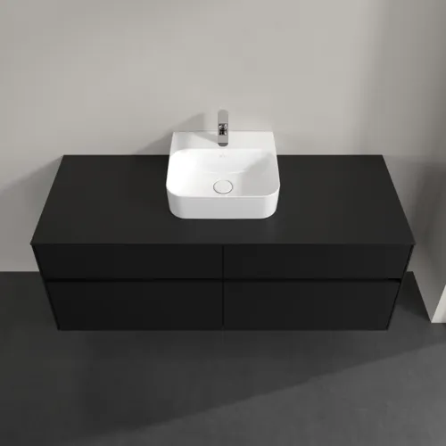 VILLEROY BOCH Toaletní skříňka Collaro, s osvětlením, 4 výsuvy, 1400 x 548 x 500 mm, Volcano Black / Volcano Black #C100B0VL, obrázek 4