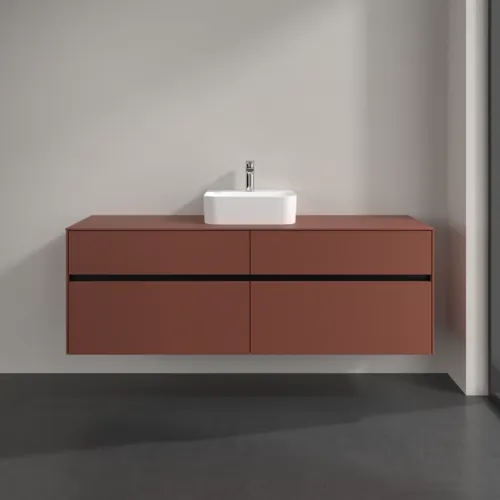 VILLEROY BOCH Toaletní skříňka Collaro, s osvětlením, 4 výsuvy, 1600 x 548 x 500 mm, Vínově červená / Vínově červená #C104B0AH, obrázek 3