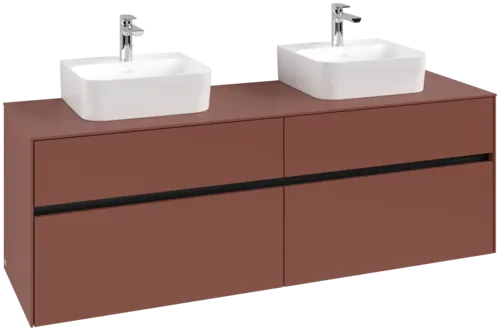 VILLEROY BOCH Toaletní skříňka Collaro, 4 výsuvy, 1600 x 548 x 500 mm, Vínově červená / Vínově červená #C10700AH