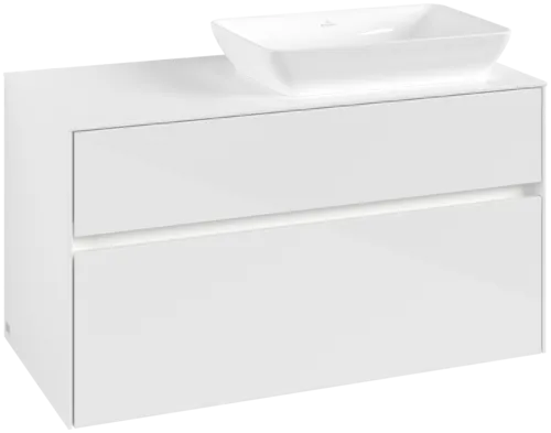 VILLEROY BOCH Collaro toaletní skříňka, s osvětlením, 2 výsuvy, 1000 x 548 x 500 mm, lesklá bílá / lesklá bílá #C111B0DH