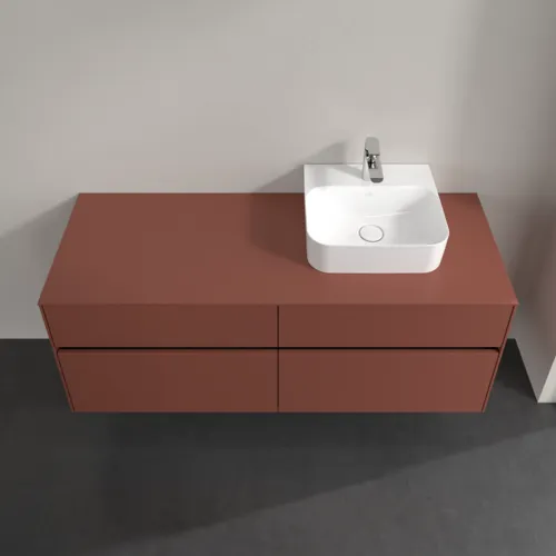 VILLEROY BOCH Toaletní skříňka Collaro, s osvětlením, 4 výsuvy, 1400 x 548 x 500 mm, Vínově červená / Vínově červená #C102B0AH, obrázek 4