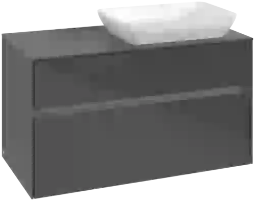 VILLEROY BOCH Toaletní skříňka Collaro, s osvětlením, 2 výsuvy, 1000 x 548 x 500 mm, lesklá šedá / lesklá šedá #C111B0FP