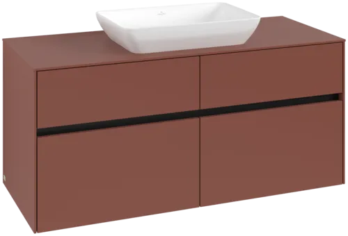 VILLEROY BOCH Toaletní skříňka Collaro, 4 výsuvy, 1200 x 548 x 500 mm, Vínově červená / Vínově červená #C11200AH