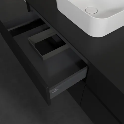 VILLEROY BOCH Toaletní skříňka Collaro, 4 výsuvy, 1400 x 548 x 500 mm, Volcano Black / Volcano Black #C10100VL, obrázek 7