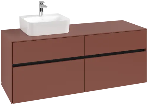 VILLEROY BOCH Toaletní skříňka Collaro, s osvětlením, 4 výsuvy, 1400 x 548 x 500 mm, Vínově červená / Vínově červená #C101B0AH