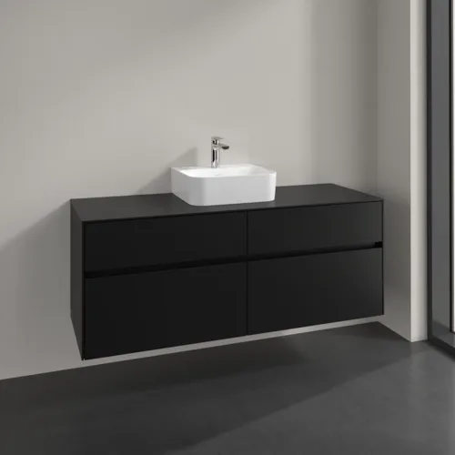VILLEROY BOCH Toaletní skříňka Collaro, 4 výsuvy, 1400 x 548 x 500 mm, Volcano Black / Volcano Black #C10000VL, obrázek 2