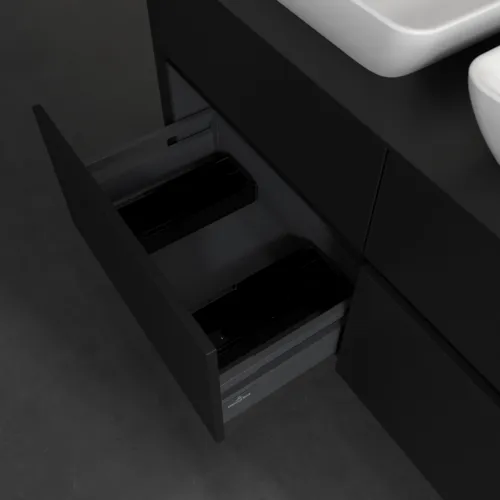 VILLEROY BOCH Toaletní skříňka Collaro, 4 výsuvy, 1200 x 548 x 500 mm, Volcano Black / Volcano Black #C11500VL, obrázek 6
