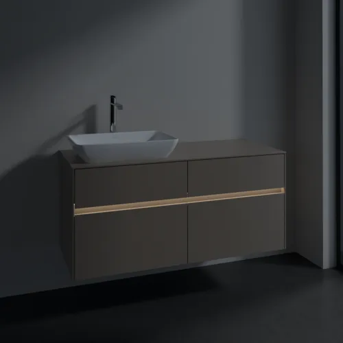 VILLEROY BOCH Toaletní skříňka Collaro, s osvětlením, 4 výsuvy, 1200 x 548 x 500 mm, taupe / taupe #C113B0VM, obrázek 5