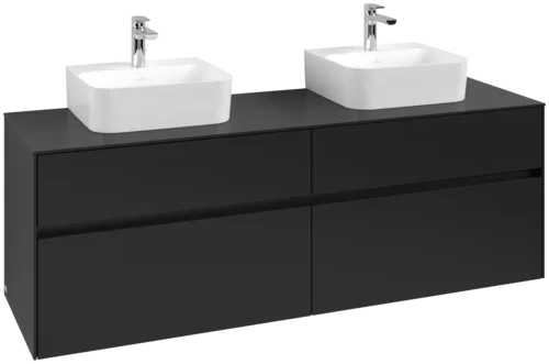 VILLEROY BOCH Toaletní skříňka Collaro, 4 výsuvy, 1600 x 548 x 500 mm, Volcano Black / Volcano Black #C10700VL
