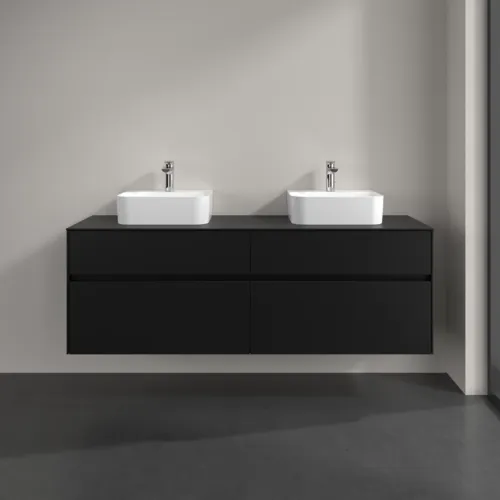 VILLEROY BOCH Toaletní skříňka Collaro, 4 výsuvy, 1600 x 548 x 500 mm, Volcano Black / Volcano Black #C10700VL, obrázek 3