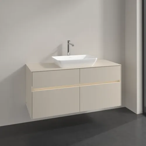 VILLEROY BOCH Toaletní skříňka Collaro, s osvětlením, 4 výsuvy, 1200 x 548 x 500 mm, Cashmere Grey / Cashmere Grey #C112B0VN, obrázek 2