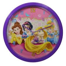 Nástěnné hodiny Disney motiv - čtyři princezny, průměr 25 cm