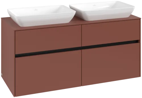 VILLEROY BOCH Toaletní skříňka Collaro, s osvětlením, 4 výsuvy, 1200 x 548 x 500 mm, Vínově červená / Vínově červená #C115B0AH