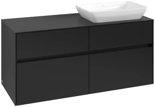 VILLEROY BOCH Toaletní skříňka Collaro, 4 výsuvy, 1200 x 548 x 500 mm, Volcano Black / Volcano Black #C11400VL