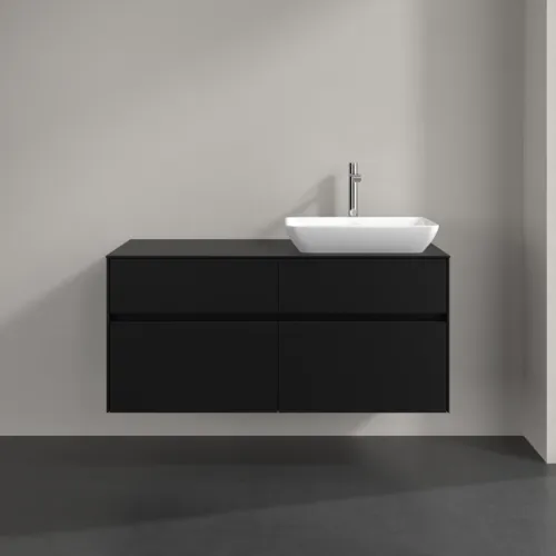 VILLEROY BOCH Toaletní skříňka Collaro, 4 výsuvy, 1200 x 548 x 500 mm, Volcano Black / Volcano Black #C11400VL, obrázek 3