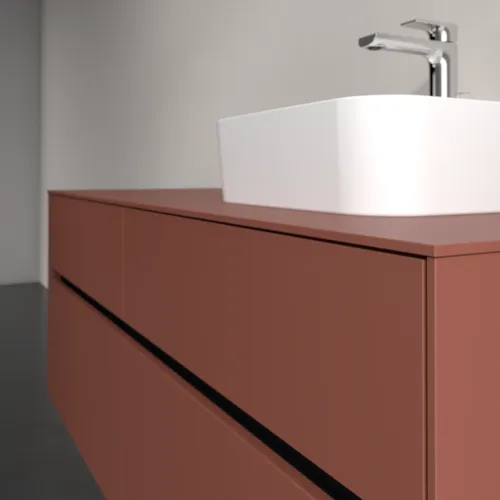 VILLEROY BOCH Toaletní skříňka Collaro, 4 výsuvy, 1400 x 548 x 500 mm, Vínově červená / Vínově červená #C10200AH, obrázek 5