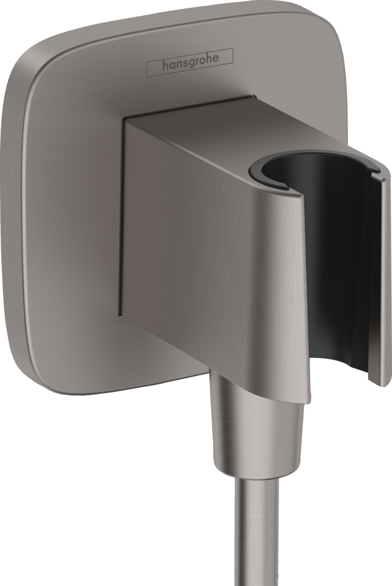 HANSGROHE FixFit Q přípojka hadice se sprchovým držákem #26887340 - kartáčovaný černý chrom