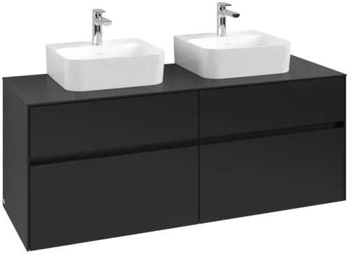 VILLEROY BOCH Toaletní skříňka Collaro, s osvětlením, 4 výsuvy, 1400 x 548 x 500 mm, Volcano Black / Volcano Black #C103B0VL