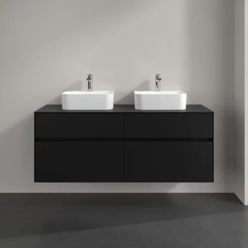 VILLEROY BOCH Toaletní skříňka Collaro, s osvětlením, 4 výsuvy, 1400 x 548 x 500 mm, Volcano Black / Volcano Black #C103B0VL, obrázek 3