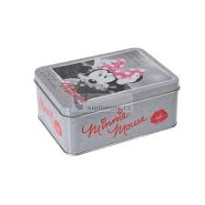 Dóza plechová Minnie Mouse 14x6x10cm, šedá #150014017