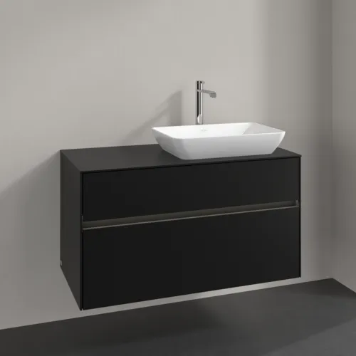 VILLEROY BOCH Collaro toaletní skříňka, s osvětlením, 2 výsuvy, 1000 x 548 x 500 mm, Volcano Black / Volcano Black #C111B0VL, obrázek 2