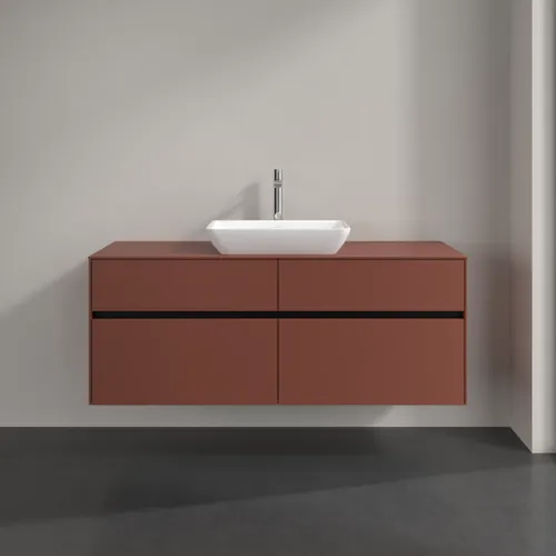 VILLEROY BOCH Toaletní skříňka Collaro, 4 výsuvy, 1400 x 548 x 500 mm, Vínově červená / Vínově červená #C11600AH, obrázek 3