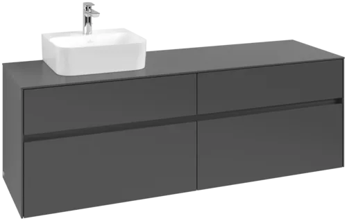 VILLEROY BOCH Toaletní skříňka Collaro, 4 výsuvy, 1600 x 548 x 500 mm, grafitová / grafitová #C10500VR