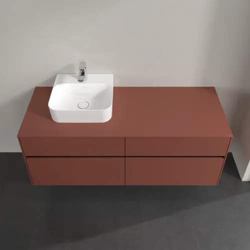 VILLEROY BOCH Toaletní skříňka Collaro, 4 výsuvy, 1400 x 548 x 500 mm, Vínově červená / Vínově červená #C10100AH, obrázek 4