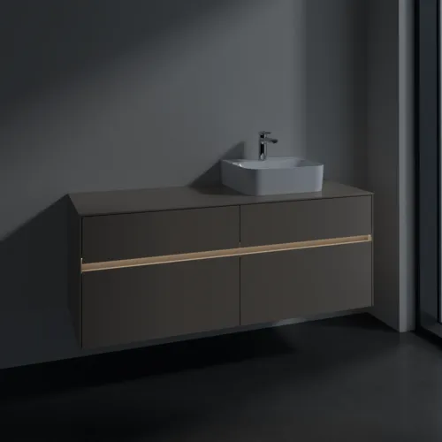 VILLEROY BOCH Toaletní skříňka Collaro, s osvětlením, 4 výsuvy, 1400 x 548 x 500 mm, taupe / taupe #C102B0VM, obrázek 5