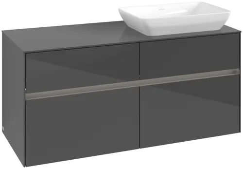 VILLEROY BOCH Collaro toaletní skříňka, s osvětlením, 4 výsuvy, 1200 x 548 x 500 mm, lesklá šedá / lesklá šedá #C114B0FP