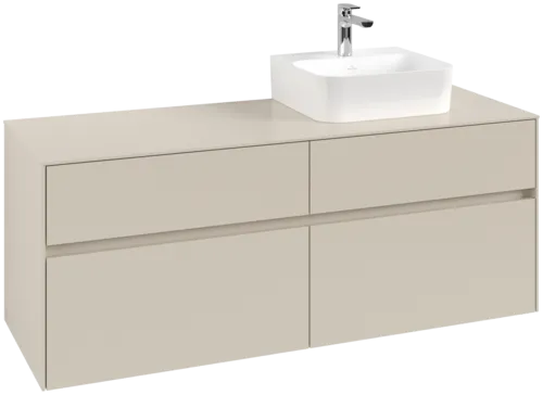 VILLEROY BOCH Toaletní skříňka Collaro, s osvětlením, 4 výsuvy, 1400 x 548 x 500 mm, Cashmere Grey / Cashmere Grey #C102B0VN