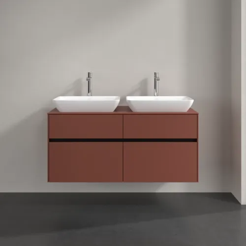 VILLEROY BOCH Toaletní skříňka Collaro, 4 výsuvy, 1200 x 548 x 500 mm, Vínově červená / Vínově červená #C11500AH, obrázek 3