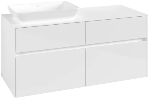 VILLEROY BOCH Collaro toaletní skříňka, s osvětlením, 4 výsuvy, 1200 x 548 x 500 mm, lesklá bílá / lesklá bílá #C113B0DH