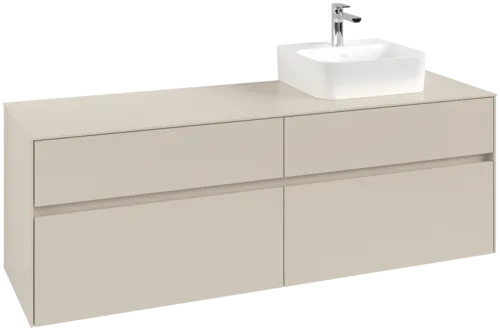 VILLEROY BOCH Toaletní skříňka Collaro, 4 výsuvy, 1600 x 548 x 500 mm, Cashmere Grey / Cashmere Grey #C10600VN
