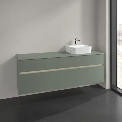 VILLEROY BOCH Toaletní skříňka Collaro, s osvětlením, 4 výsuvy, 1600 x 548 x 500 mm, Soft Green / Soft Green #C106B0AF, obrázek 2