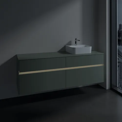 VILLEROY BOCH Toaletní skříňka Collaro, s osvětlením, 4 výsuvy, 1600 x 548 x 500 mm, Soft Green / Soft Green #C106B0AF, obrázek 5
