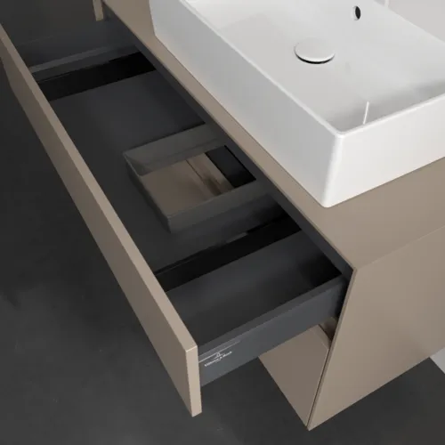 VILLEROY BOCH Toaletní skříňka Collaro, 2 výsuvy, 1000 x 548 x 500 mm, taupe / taupe #C12700VM, obrázek 7