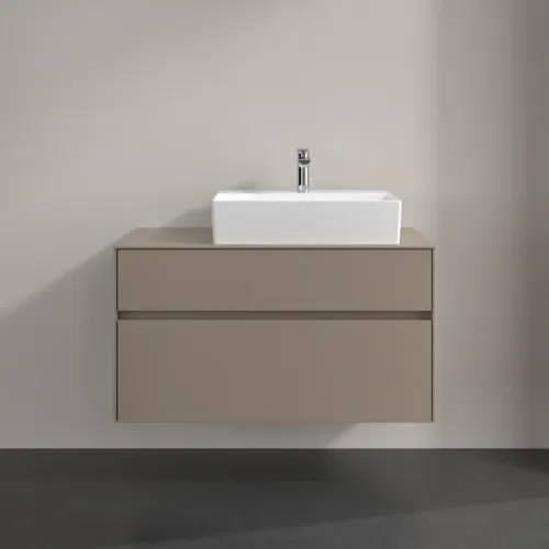 VILLEROY BOCH Toaletní skříňka Collaro, 2 výsuvy, 1000 x 548 x 500 mm, taupe / taupe #C12700VM, obrázek 3